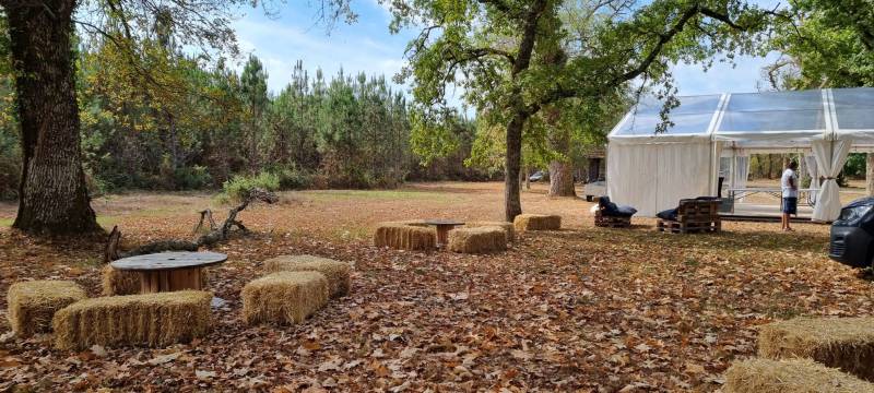 Location d'un brasero et du mobilier en palettes pour une soirée champêtre dans le Landes et bassin d'Arcachon